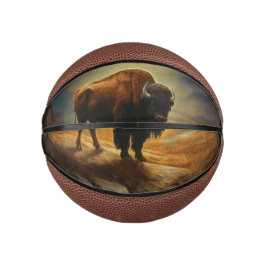 Mini Balón De Baloncesto Buffalo Bison Sunset Silhouette