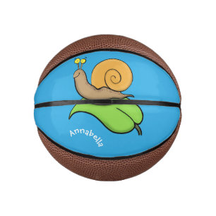 Mini Balón De Baloncesto Caca, caracol feliz en un ilustracion personalizad