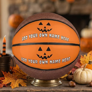 Mini Balón De Baloncesto Calabaza Naranja Personalizada de Halloween con Tu
