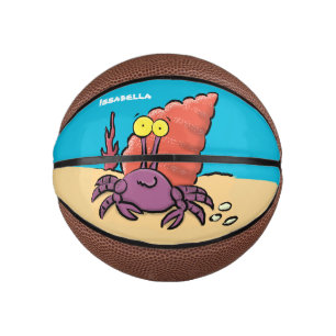 Mini Balón De Baloncesto Cangrejo ermitaño gracioso personalizado morado