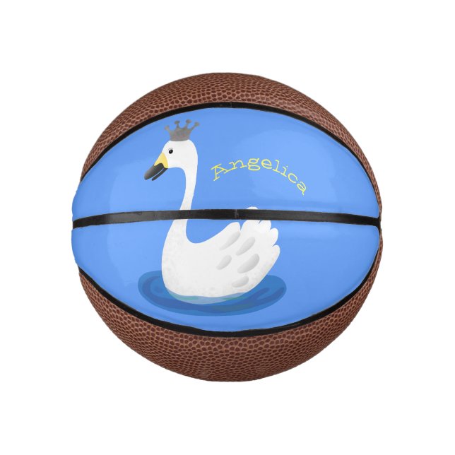 Mini Balón De Baloncesto Cisne blanco con personalizado de la corona (Anverso)