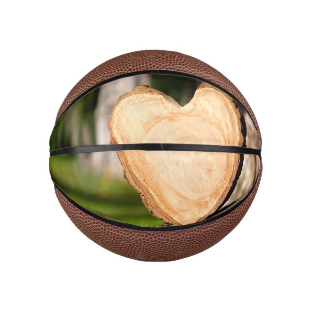 Mini Balón De Baloncesto corazón de madera (Anverso)