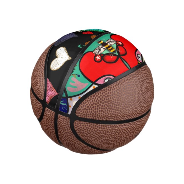 Mini Balón De Baloncesto corazones Rupydetequila  (Angular)
