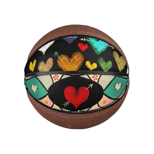 Mini Balón De Baloncesto corazones Rupydetequila (Anverso)