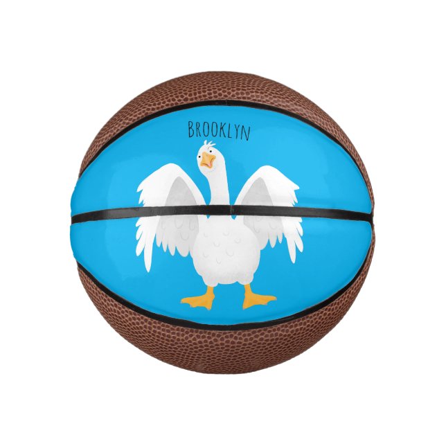 Mini Balón De Baloncesto Curioso ilustracion de personalizado ganso domésti (Anverso)