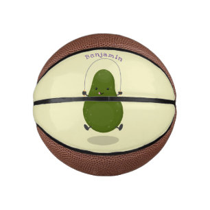 Mini Balón De Baloncesto Cute aguacate salto cuerda personalizado ilustraci