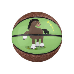 Mini Balón De Baloncesto Cute Clydesdale personalizado de caballo ilustraci