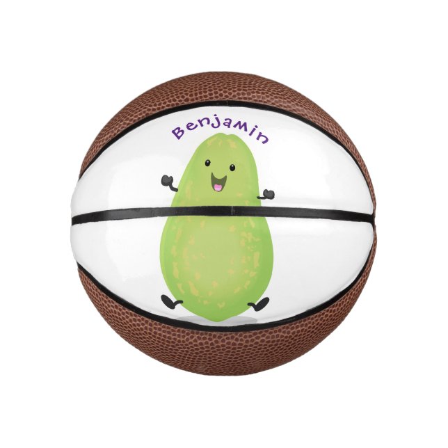 Mini Balón De Baloncesto Cute kawaii papaya paw personalizado ilustracion (Anverso)
