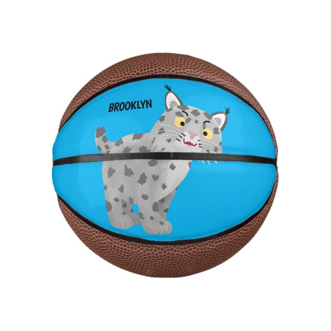 Mini Balón De Baloncesto Cute mean bobcat lynx cartoon (Anverso)