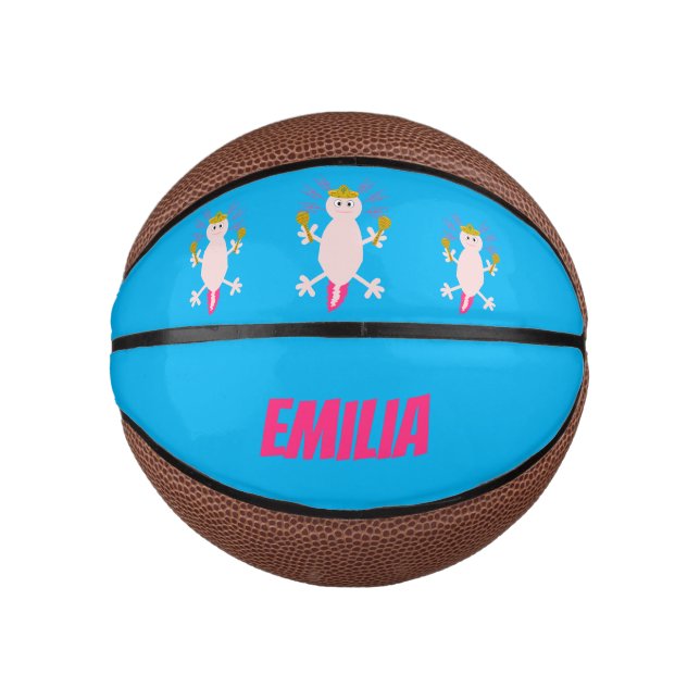 Mini Balón De Baloncesto Día de la Muerte Personalizado Axolotl Mexicano (Anverso)