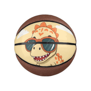 Mini Balón De Baloncesto Dinosaurio genial con gafas de sol divertido y lin