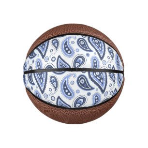 Mini Balón De Baloncesto Diseño de estampado de paisley floral intrincado