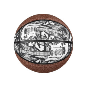 Mini Balón De Baloncesto Diseño de rock de guitarra