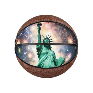 Mini Balón De Baloncesto El Día de la Independencia de la Estatua de la Lib