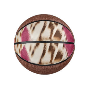 Mini Balón De Baloncesto Elegante Cebra de oro blanco rosado