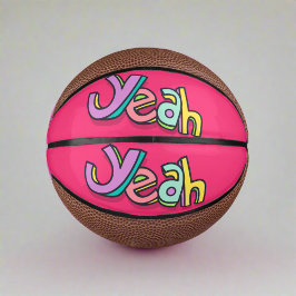 Mini Balón De Baloncesto Elegante Guay Colorful "Yeah" Deportes Negrita Ros