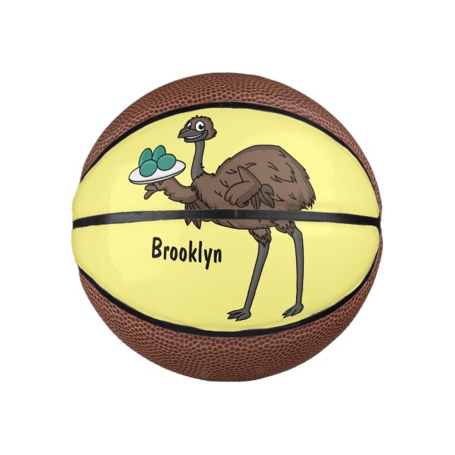Mini Balón De Baloncesto Emu con ilustracion personalizado de huevos (Anverso)