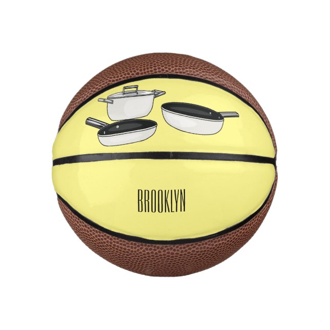 Mini Balón De Baloncesto Equipo de cocina ilustracion personalizado (Anverso)