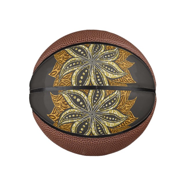 Mini Balón De Baloncesto Estilo de Batik Floral Resumen Africano (Anverso)