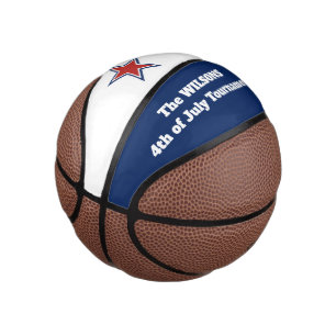 Mini Balón De Baloncesto Estrella Roja y de Julio personalizada