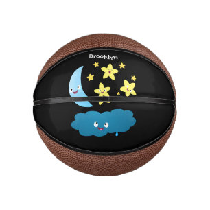 Mini Balón De Baloncesto Estrellas de canto, personalizado de luna y nube