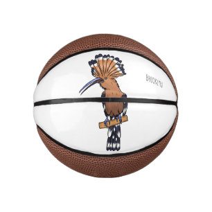 Mini Balón De Baloncesto Eurasian hoopoe bird cartoon illustration