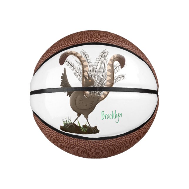 Mini Balón De Baloncesto Excelente ilustracion de personalizado de lyrebird (Anverso)