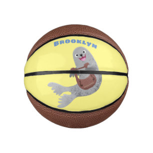 Mini Balón De Baloncesto Feliz ilustracion de personalizado de foca de arpa