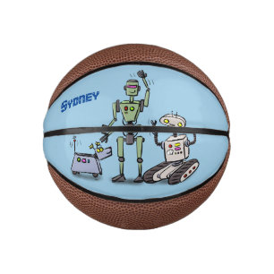 Mini Balón De Baloncesto Feliz personalizado de trío de robots lindos