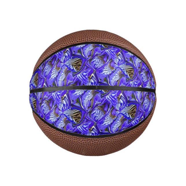 Mini Balón De Baloncesto Flor de iris púrpura / inclinada / cubierta / (Anverso)