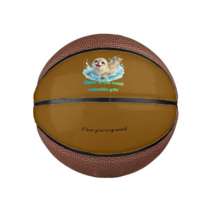 Mini Balón De Baloncesto Foca juguetona Conservación del agua y conciencia