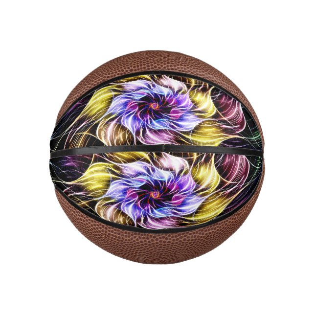 Mini Balón De Baloncesto fractal flower (Anverso)