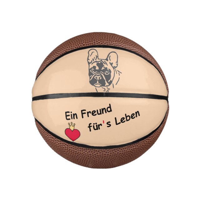 Mini Balón De Baloncesto französische Bulldogge Freund French Bulldog  (Anverso)