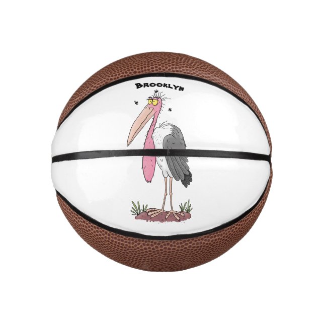 Mini Balón De Baloncesto Funny marabou stork personalizado (Anverso)