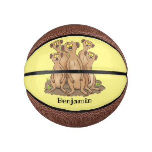 Mini Balón De Baloncesto Funny meerkat ilustracion personalizado familiar