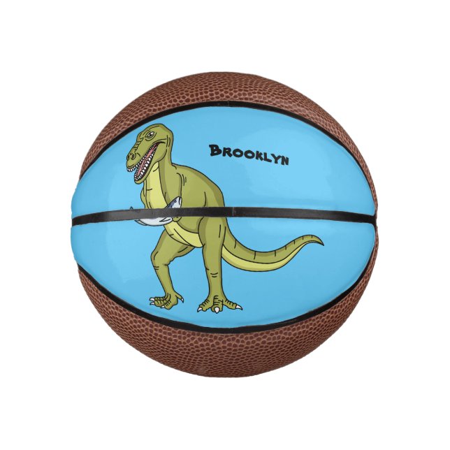 Mini Balón De Baloncesto Funny T rex dinosaur ilustracion (Anverso)