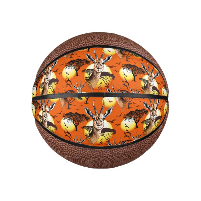 Mini Balón De Baloncesto Gazelle Animal salvaje Antelope africano (Anverso)