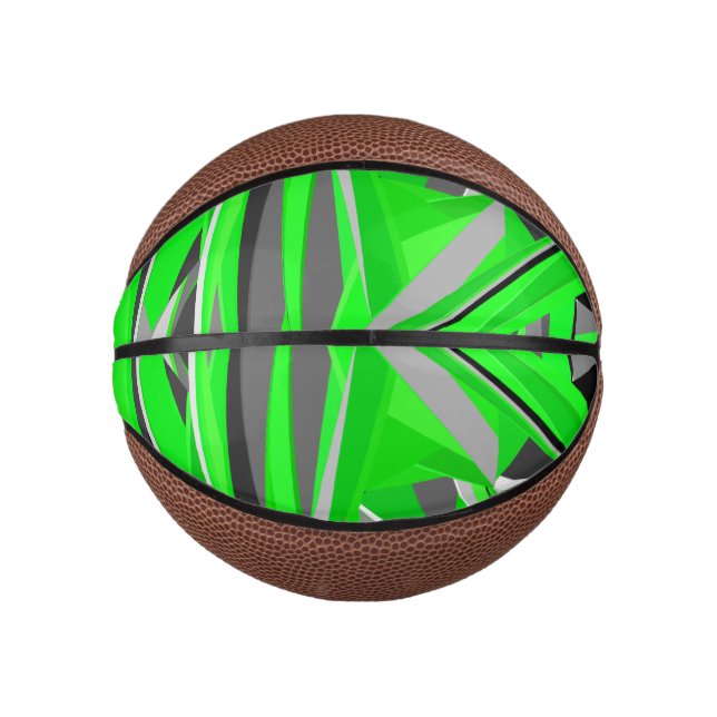 Mini Balón De Baloncesto Geometría gris-verde (Anverso)