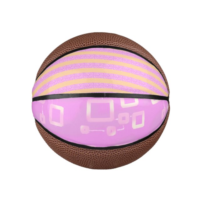 Mini Balón De Baloncesto Geométrico Rosa  (Anverso)