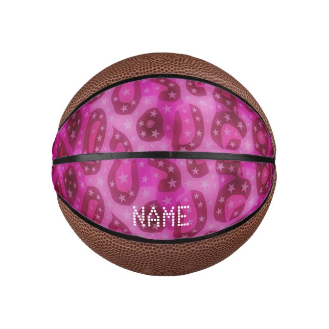 Mini Balón De Baloncesto Glosario rosa Cheetah (Anverso)