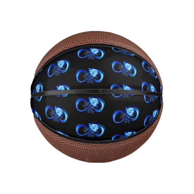 Mini Balón De Baloncesto Glowing infinity with blue rose (Anverso)
