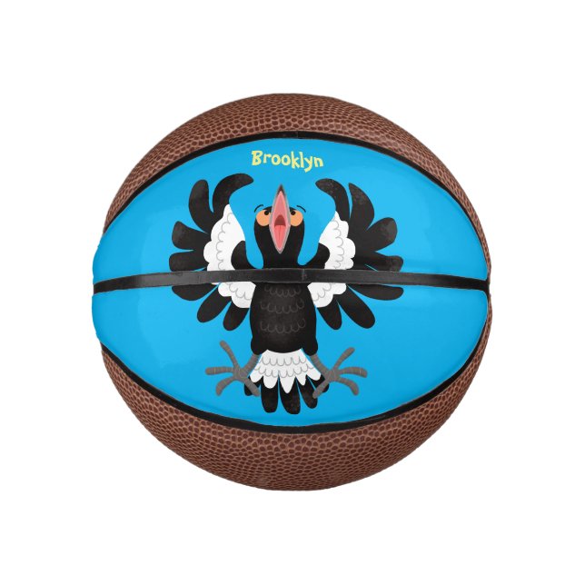 Mini Balón De Baloncesto Gracioso ilustracion de personalizado magpie austr (Anverso)