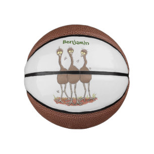 Mini Balón De Baloncesto Gracioso ilustracion del trío de emu australiano p