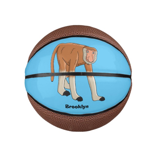 Mini Balón De Baloncesto Gracioso proboscito personalizado ilustracion (Anverso)