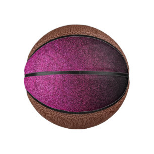 Mini Balón De Baloncesto Gradiente de Purpurina rosa y negro de caída