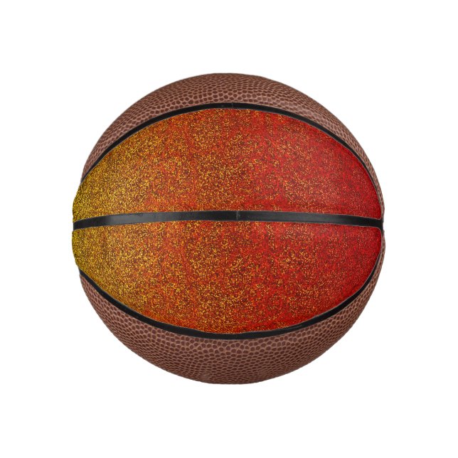 Mini Balón De Baloncesto Gradiente Purpurina de llama de caída (Anverso)