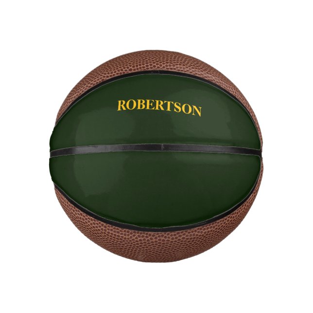 Mini Balón De Baloncesto Green minimalist custom name  (Anverso)