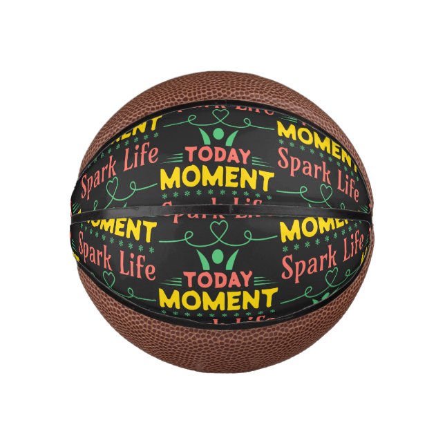 Mini Balón De Baloncesto Hoy, momento, vida de chispa (Anverso)