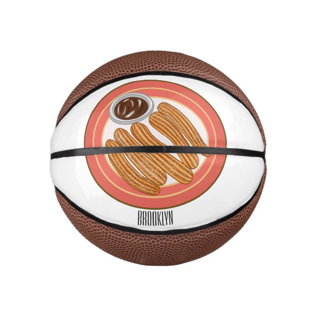 Mini Balón De Baloncesto Ilustracion Churro personalizado (Anverso)