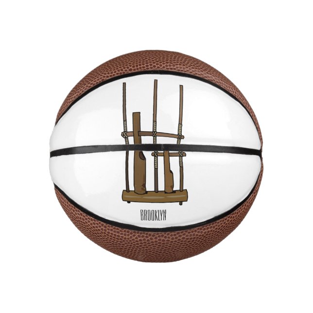 Mini Balón De Baloncesto Ilustracion de Angklung personalizado (Anverso)